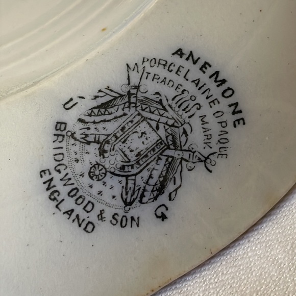 Anemone porcelain opaque Bridgewood & son England saucer vintage - Picture 5 of 6